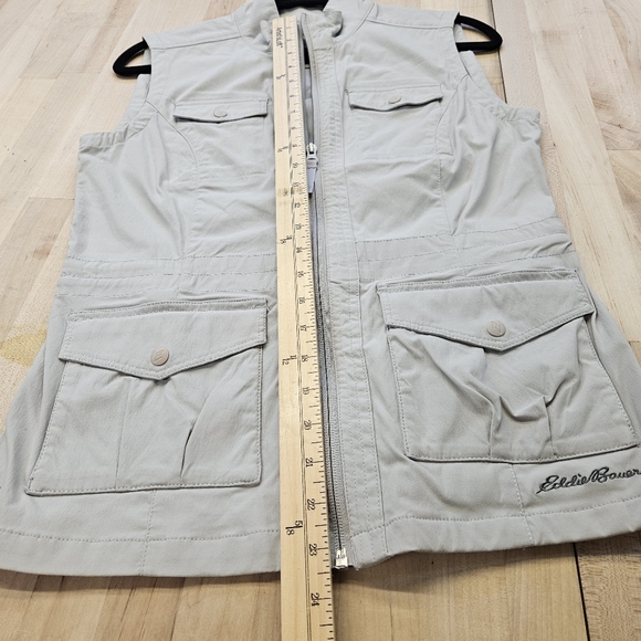 Eddie Bauer S atlas 2.0 grey vest zip front 4 front pockets & pocket Small - Picture 5 of 6